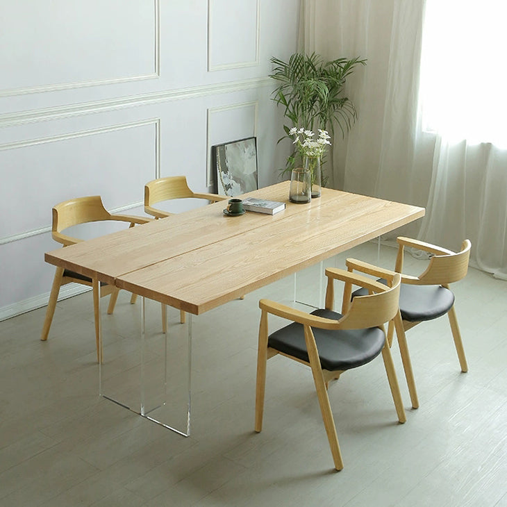 Rectangle Dining Table Modern Style Solid Wood Dinner Table for Home Kitchen
