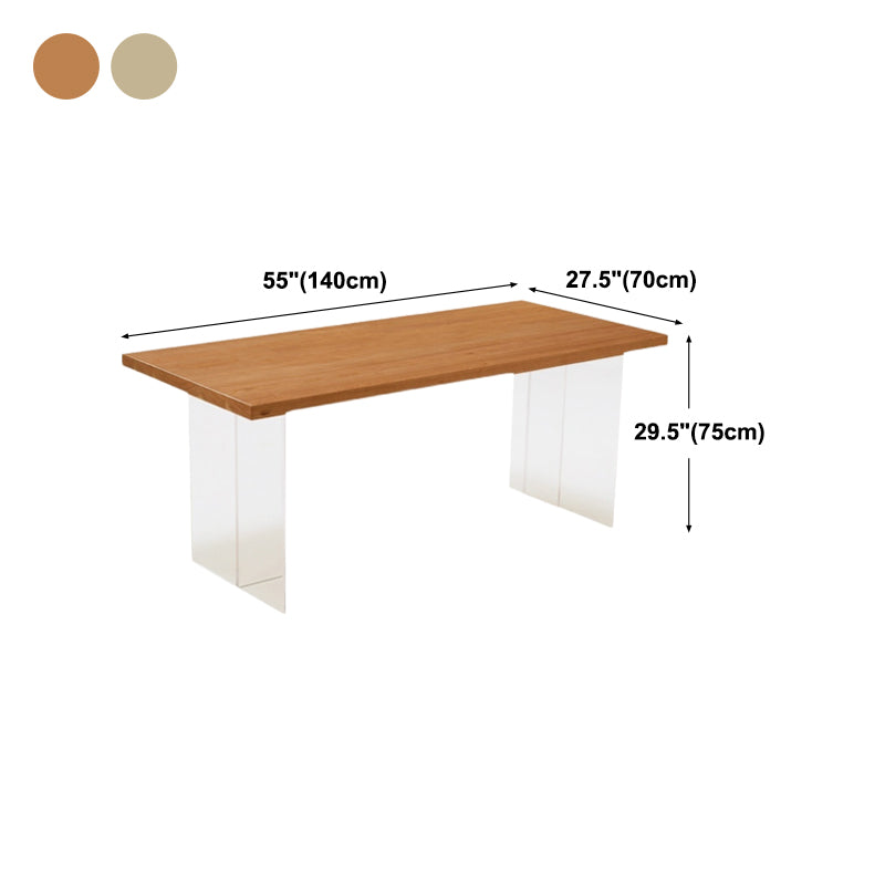 Rectangle Dining Table Modern Style Solid Wood Dinner Table for Home Kitchen