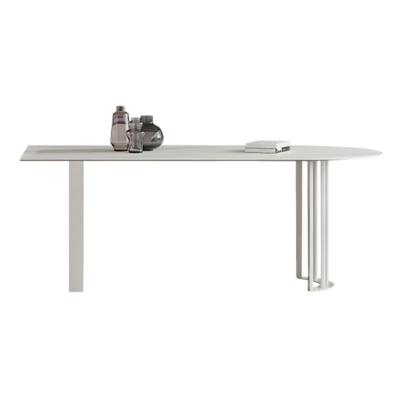 Modern Style Dining Table White Top Sintered Stone Table for Home