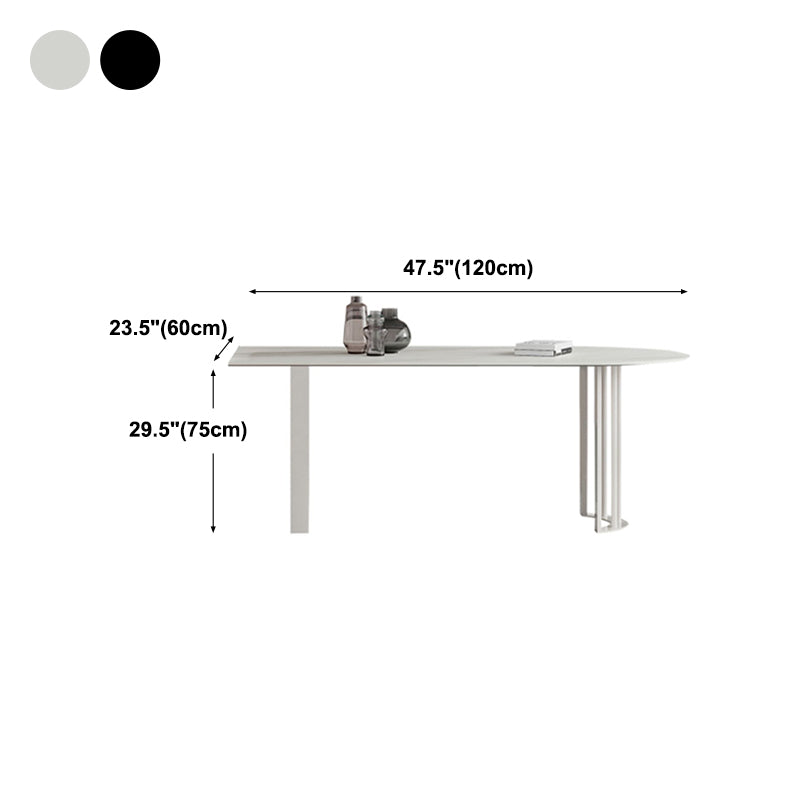 Modern Style Dining Table White Top Sintered Stone Table for Home