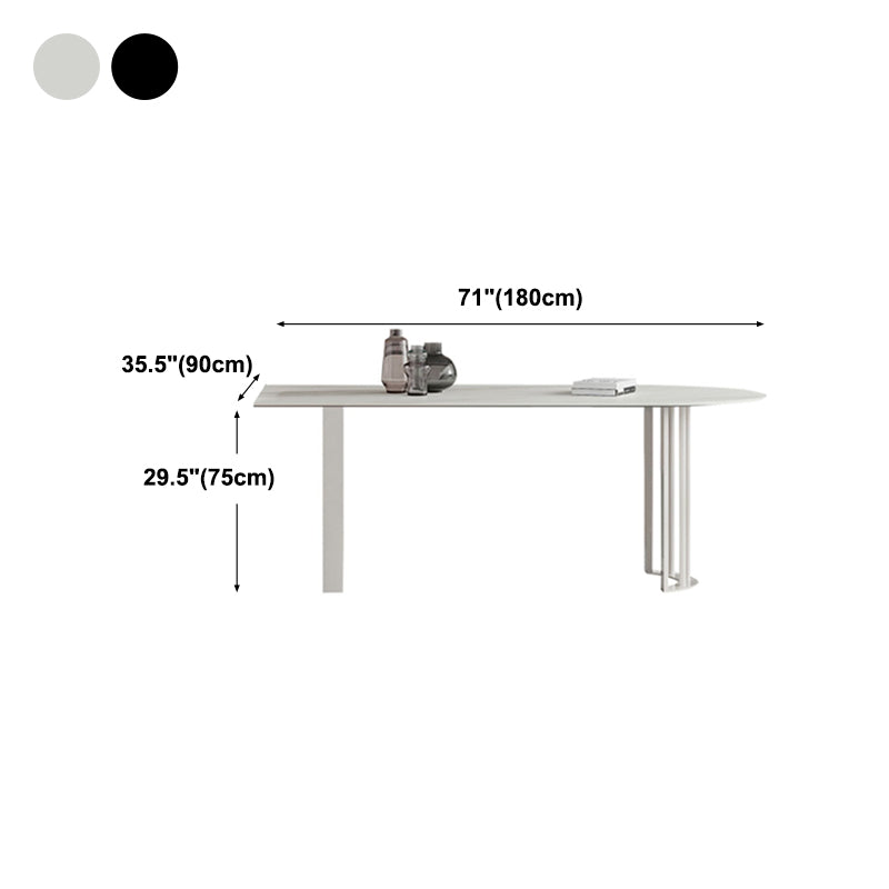 Modern Style Dining Table White Top Sintered Stone Table for Home