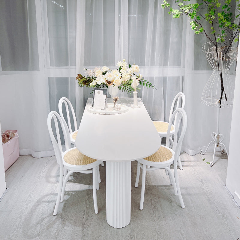 Modern Style White Dining Table Sintered Stone Table for Kitchen