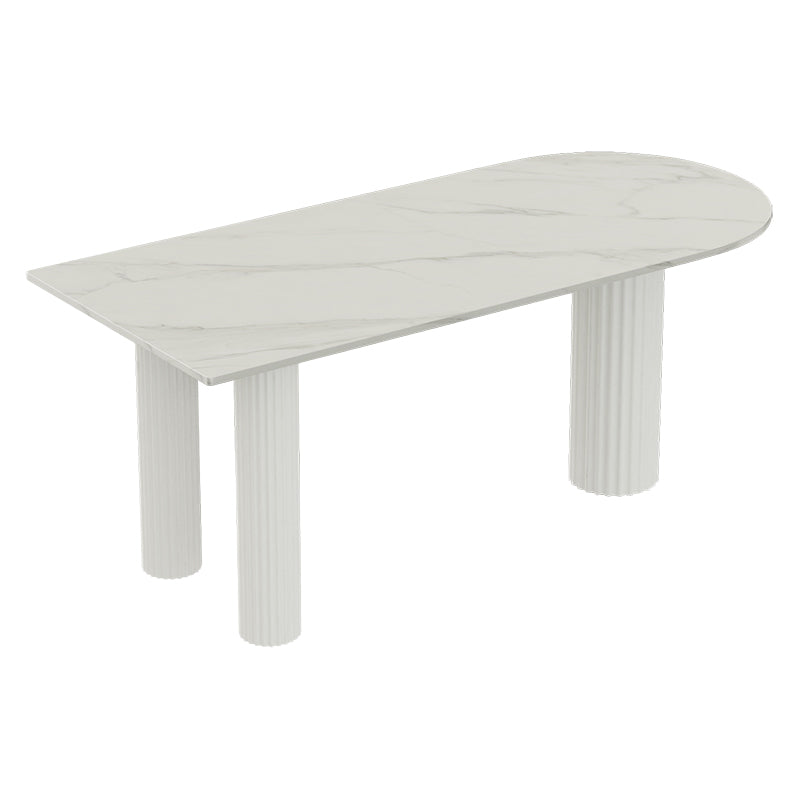 Modern Style White Dining Table Sintered Stone Table for Kitchen
