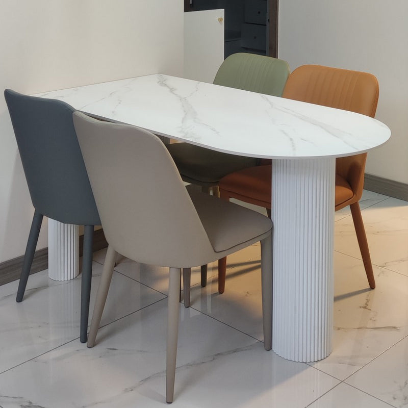 Modern Style White Dining Table Sintered Stone Table for Kitchen