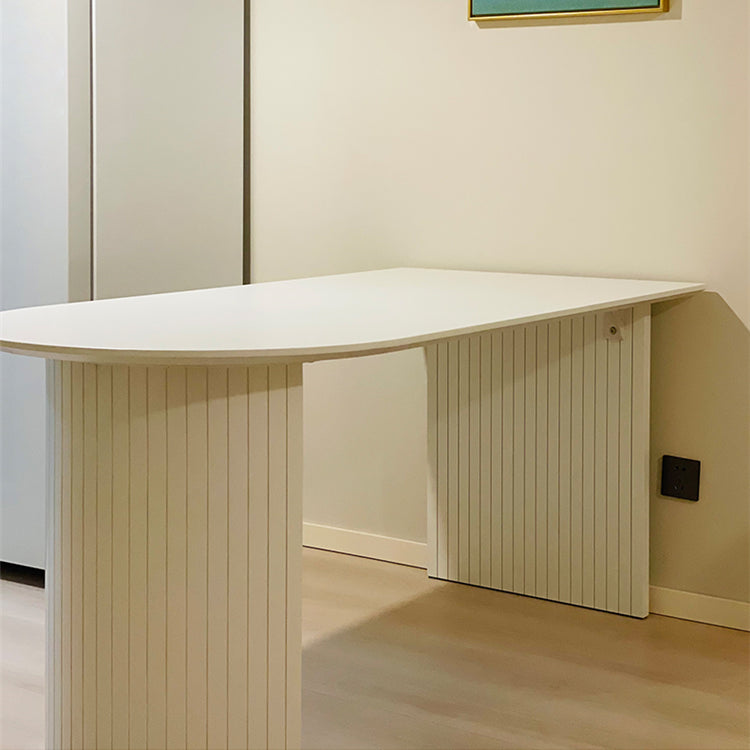 Modern Pine Wood Table for Restaurant White Oval Table with Double Pedestal