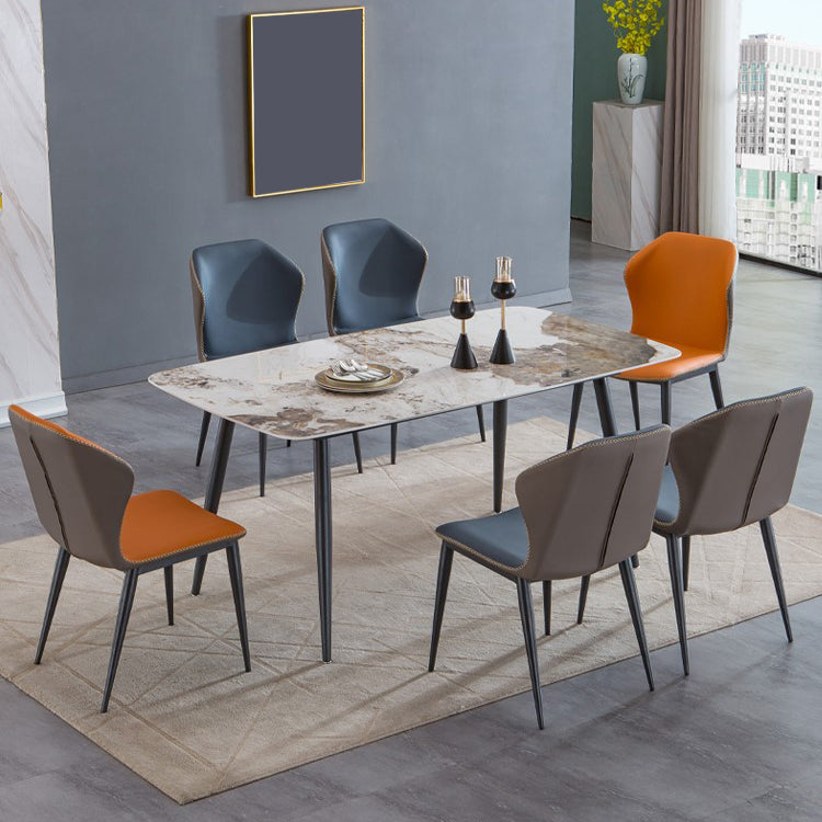 Sintered Stone Dining Table Rectangle Traditional Luxury Dining Table