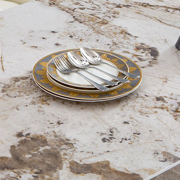 Sintered Stone Dining Table Rectangle Traditional Luxury Dining Table