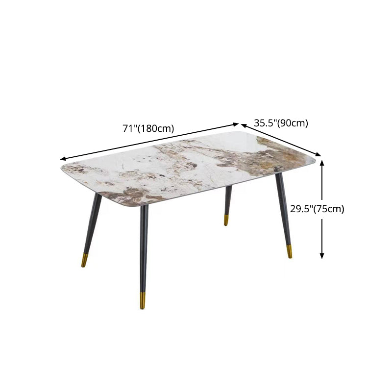 Sintered Stone Dining Table Rectangle Traditional Luxury Dining Table