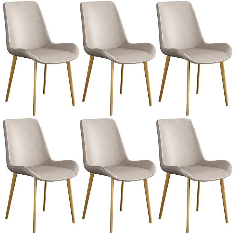 Coffee Shop Solid Back Glam Side Chair Matte Finish Faux Leather Dining Chairs