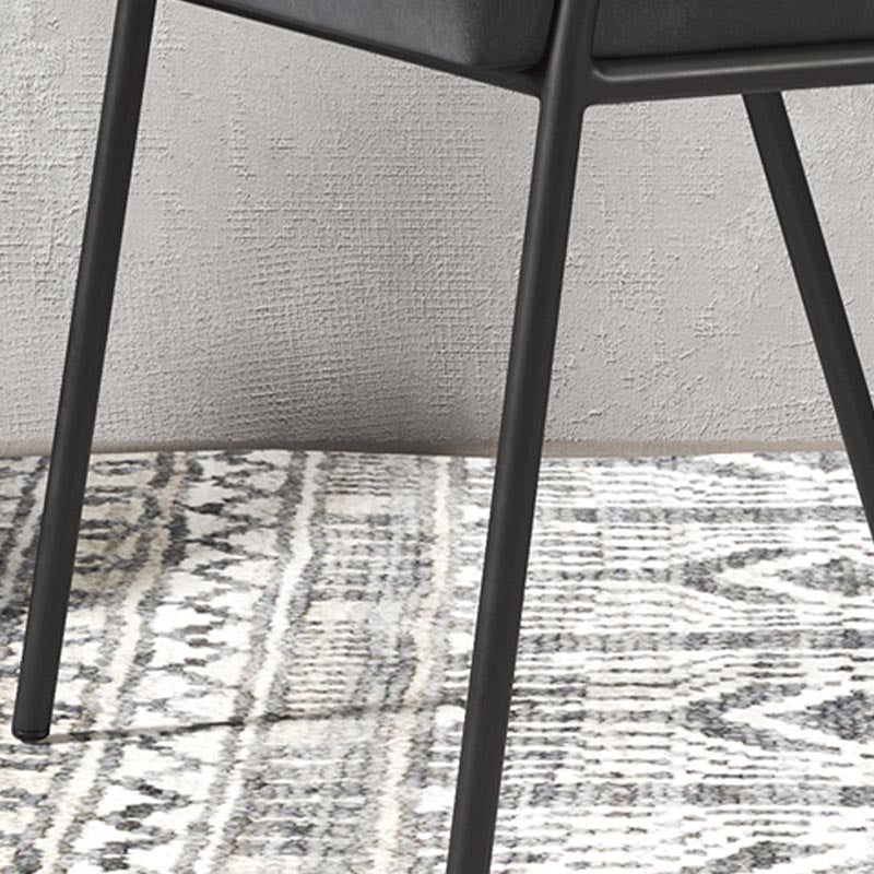 Contemporary Dining Chair Open Back Upholstered Chair in Matte Finish