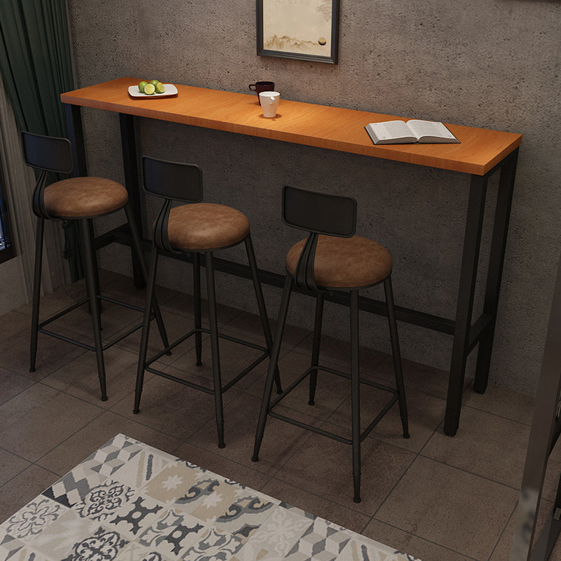 Industrial Rectangle Solid Wood Bar Table Set 1/3/4 Pieces Counter Table with High Stools