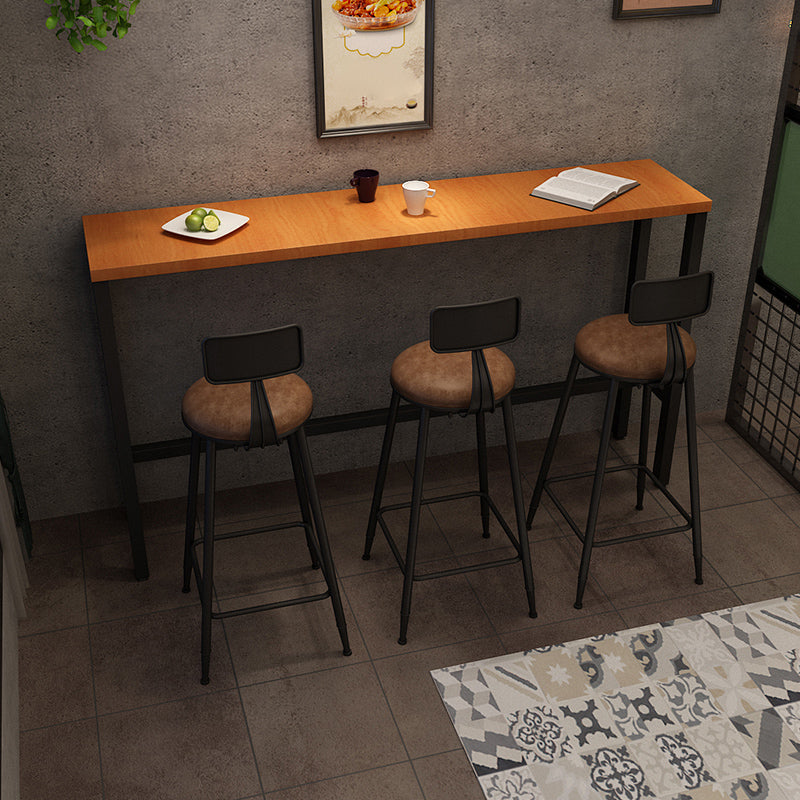 Industrial Rectangle Solid Wood Bar Table Set 1/3/4 Pieces Counter Table with High Stools