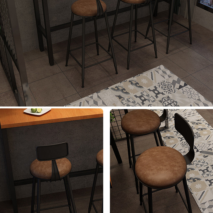 Industrial Rectangle Solid Wood Bar Table Set 1/3/4 Pieces Counter Table with High Stools