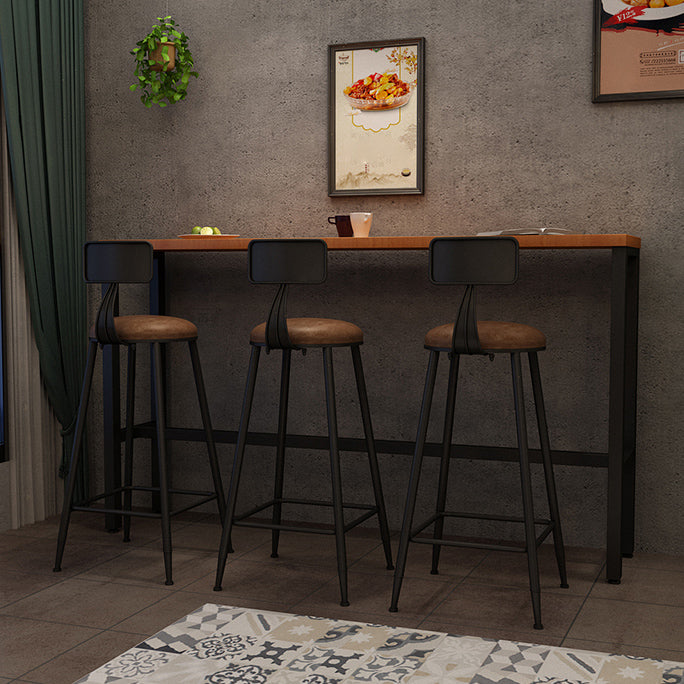 Industrial Rectangle Solid Wood Bar Table Set 1/3/4 Pieces Counter Table with High Stools