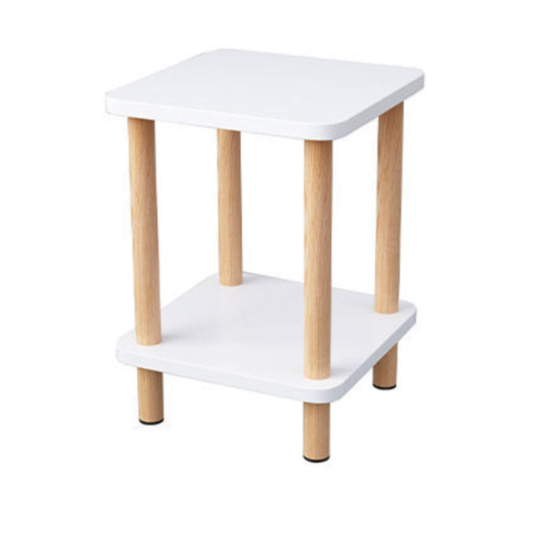 20.87" Tall Wood Side Accent Table Geometric Shelf Included End Table