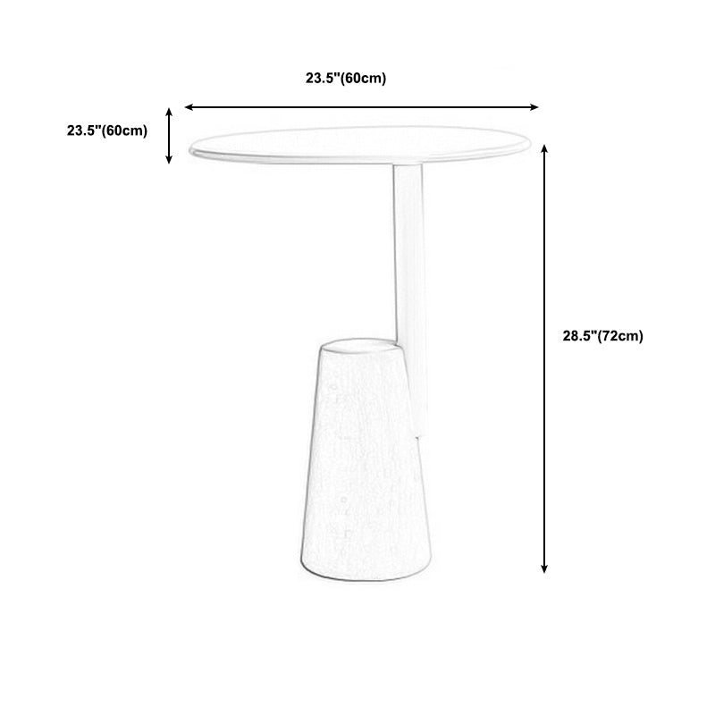 Lacquer Concrete Modernistic Table Round Side End Table for Living Room