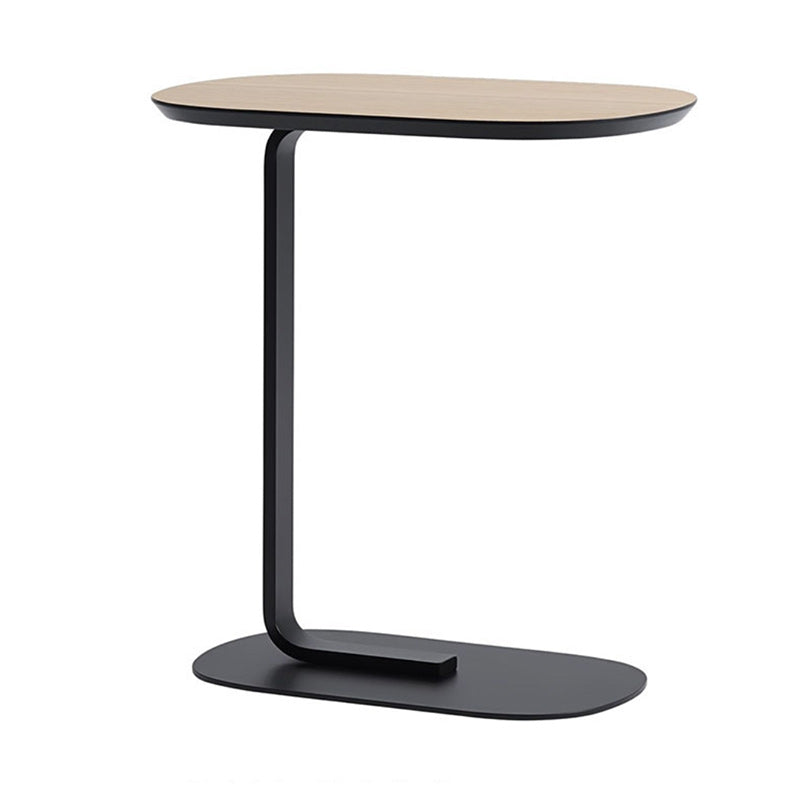 C Side Modernistic Metal Table 19.6"L Oval Table for Living Room