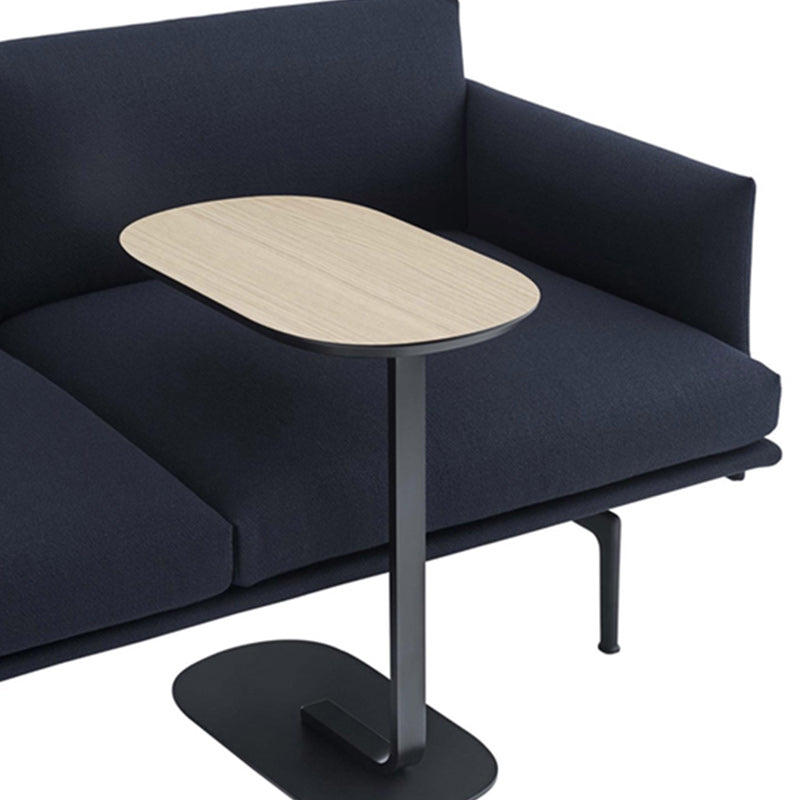 C Side Modernistic Metal Table 19.6"L Oval Table for Living Room