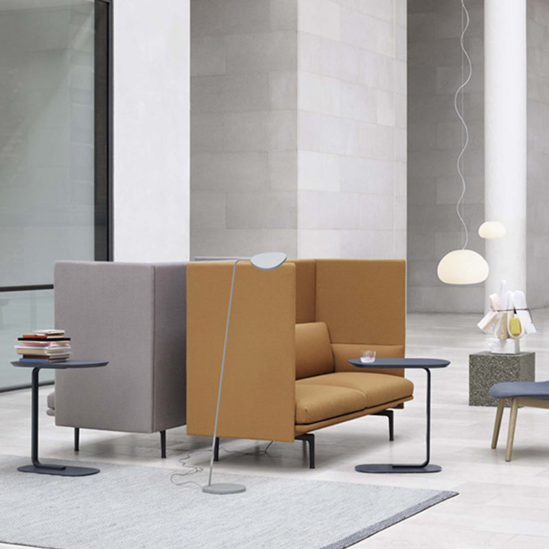 C Side Modernistic Metal Table 19.6"L Oval Table for Living Room