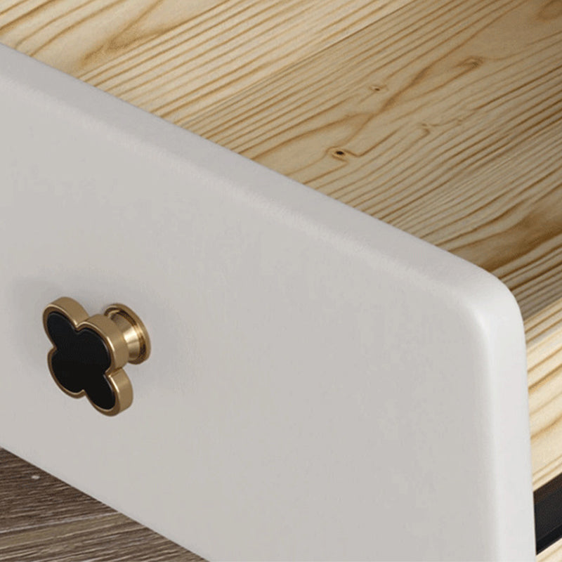 Modern Style with 1 Drawer 1 Storage Rack Leather Black Leg and Nightstand