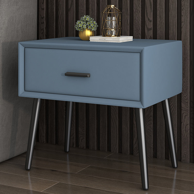 Modern Wood Nightstand 18.5" Tall Rectangle Nightstand with Drawer