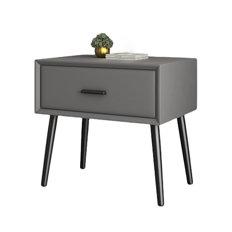 Modern Wood Nightstand 18.5" Tall Rectangle Nightstand with Drawer