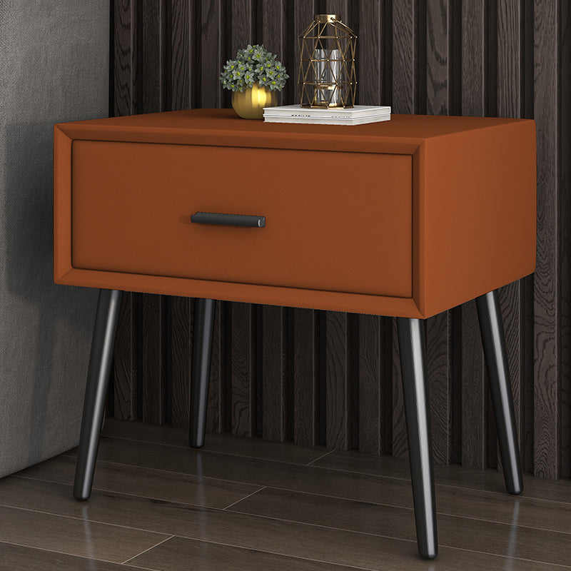 Modern Wood Nightstand 18.5" Tall Rectangle Nightstand with Drawer