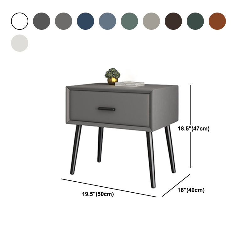 Modern Wood Nightstand 18.5" Tall Rectangle Nightstand with Drawer