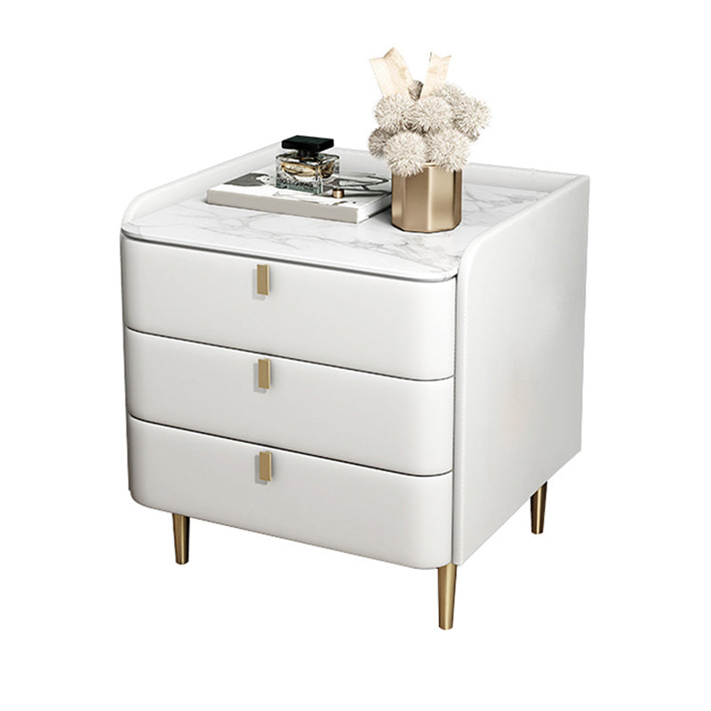Solid Wood Frame 3 Drawer Leather Multicolor Choice Gold Table Leg Nightstand