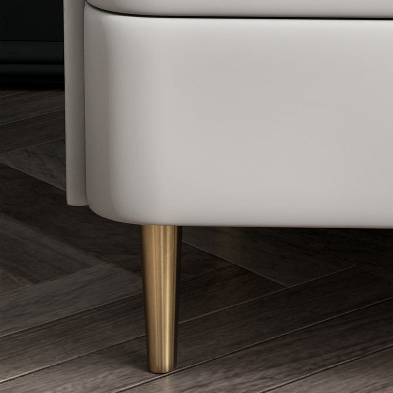 Solid Wood Frame 3 Drawer Leather Multicolor Choice Gold Table Leg Nightstand