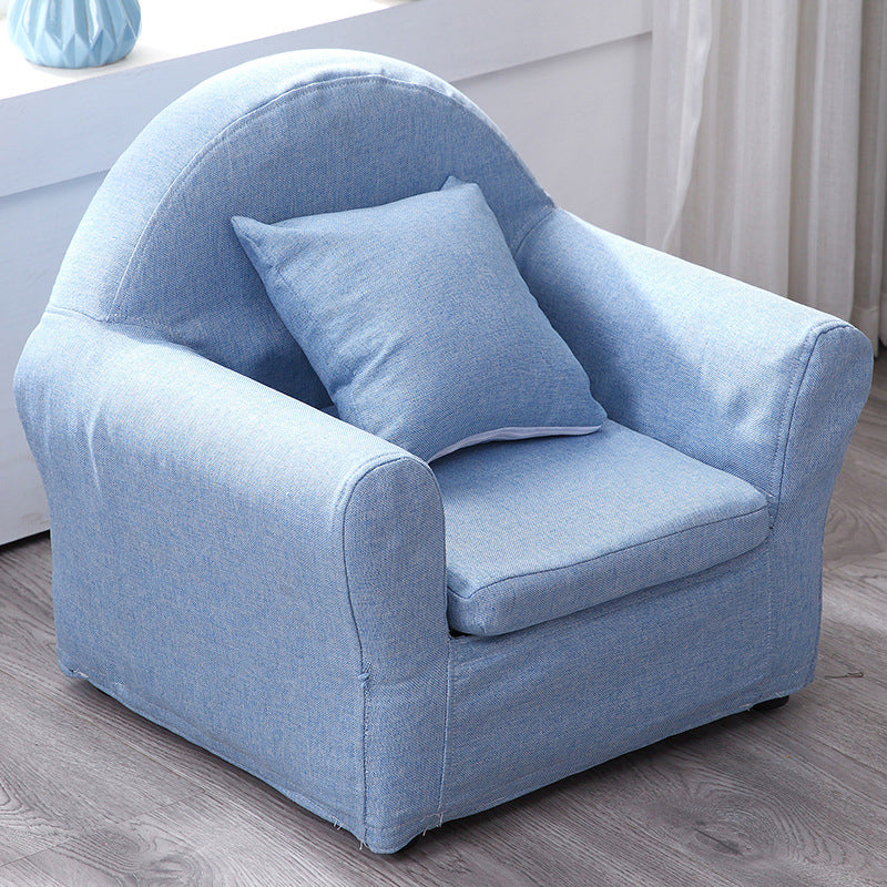 19.68"Wide Armchair Camel Back Cotton Blend Chair with Round Arms and Basic Four Legs