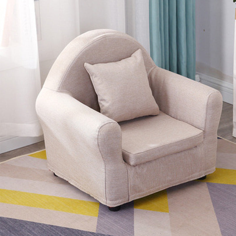 19.68"Wide Armchair Camel Back Cotton Blend Chair with Round Arms and Basic Four Legs