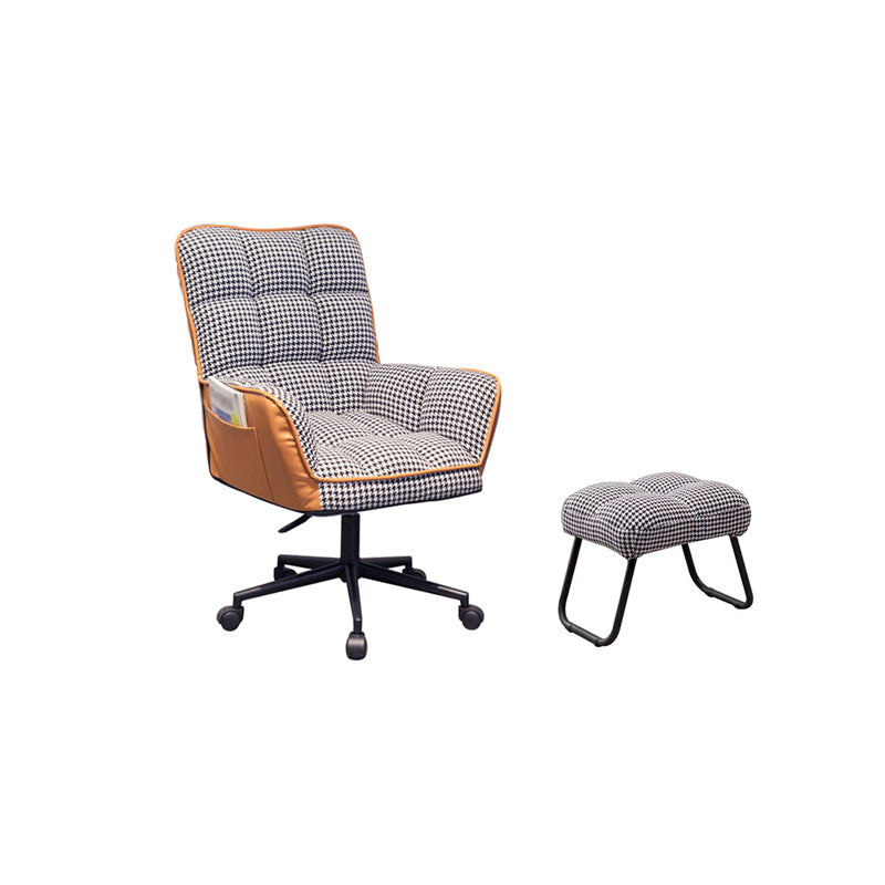 PU Leather Arm Chair 27.55" L x 25.59" W x 42.51" H Adjustable Armchair with Wheels
