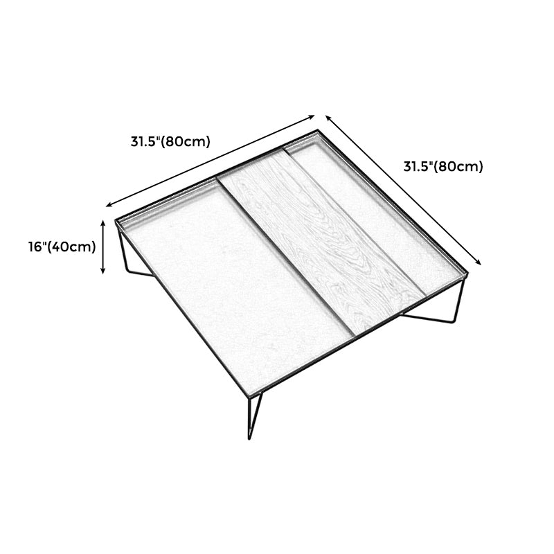 Modern Black Metal Cross Legs Coffee Table Rectangle/Square Table