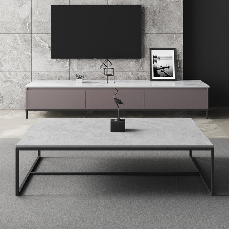 Rectangular Metal Coffee Table Modern 1 Single Cocktail Table