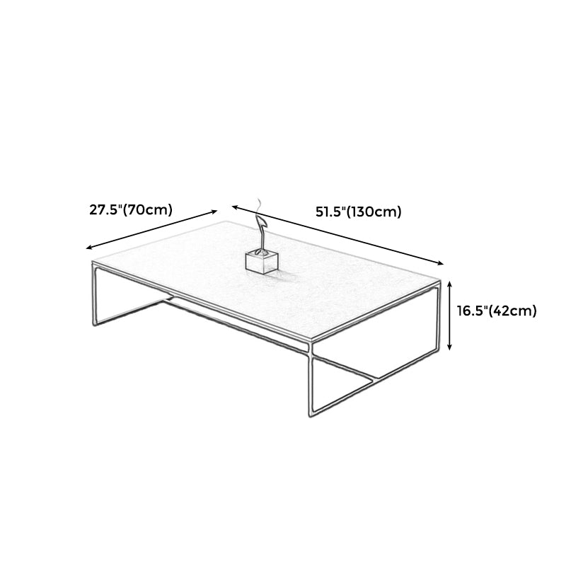 Rectangular Metal Coffee Table Modern 1 Single Cocktail Table