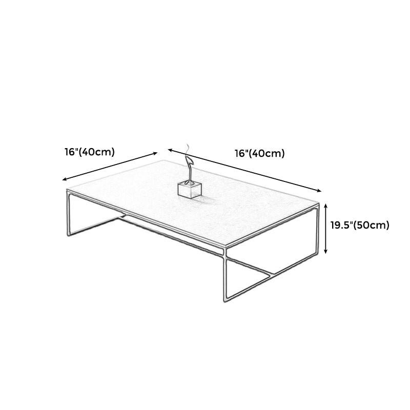 Rectangular Metal Coffee Table Modern 1 Single Cocktail Table
