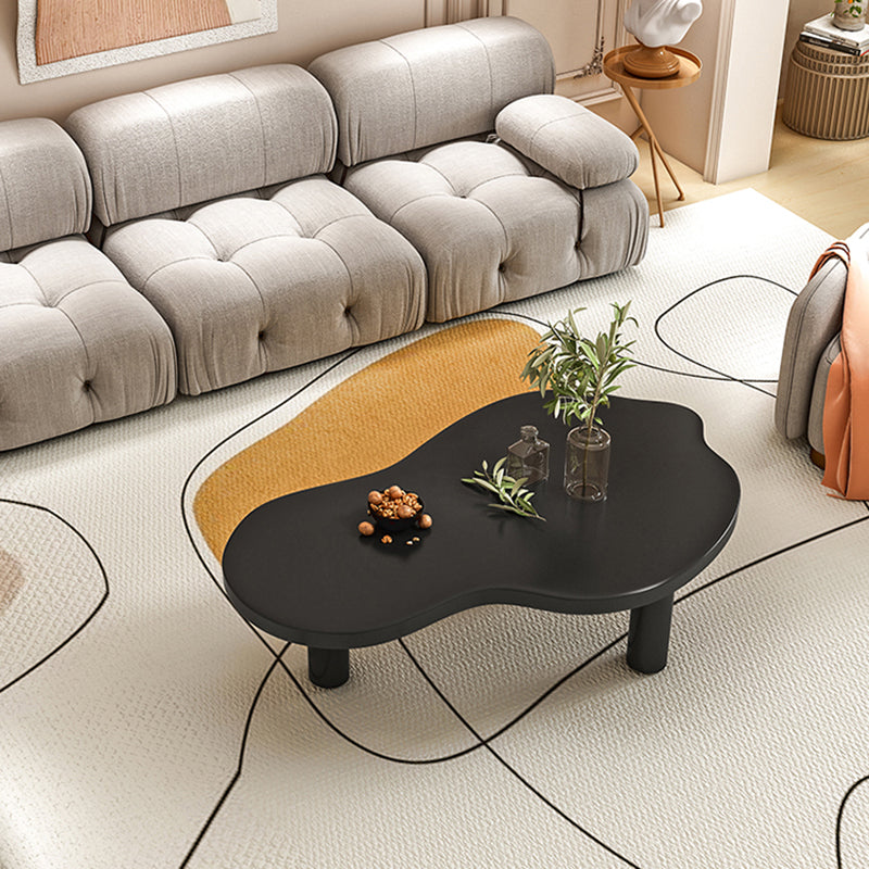 Modern Wood 3 Legs Cocktail Table Free Form Coffee Table - White