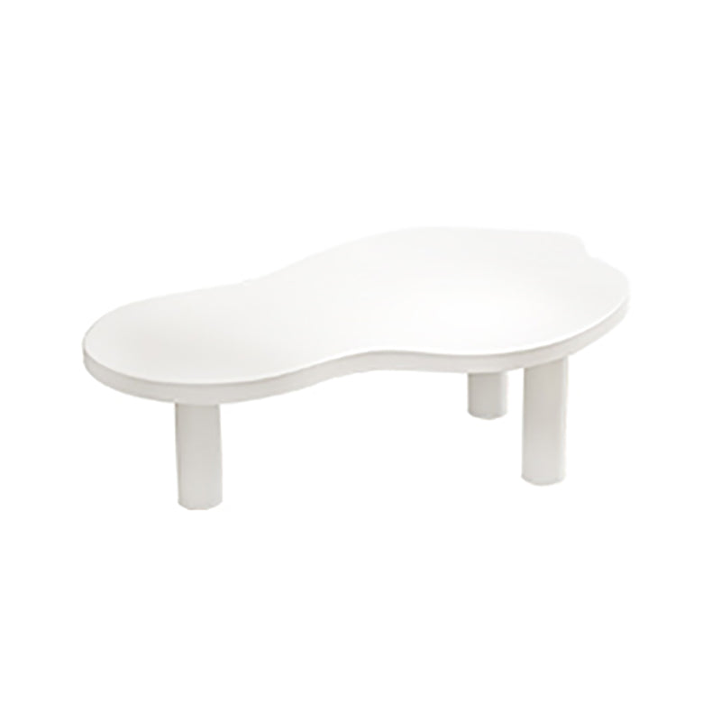 Modern Wood 3 Legs Cocktail Table Free Form Coffee Table - White