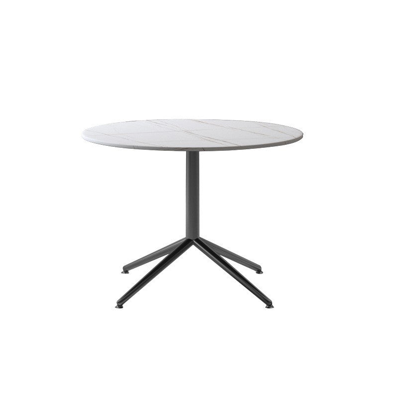 Black/White Slate Oval/Round Coffee Table Modern Trestle Coffee Table