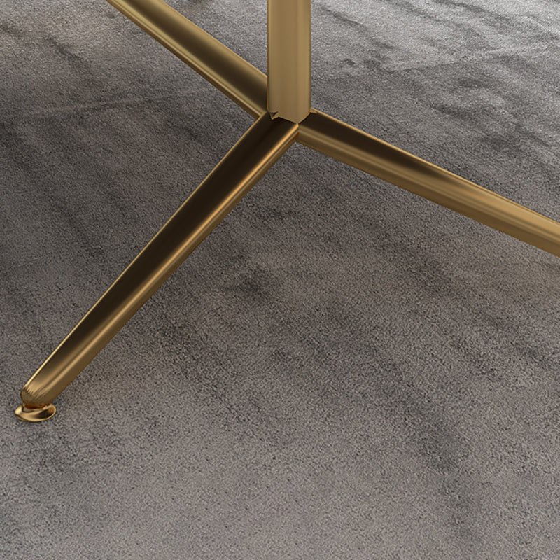 Black/White Slate Oval/Round Coffee Table Modern Trestle Coffee Table