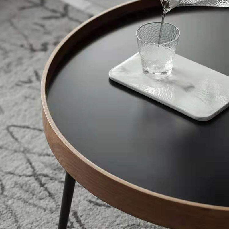 4 Legs Round Tray Top Coffee Table Contemporary Wood Coffee Table