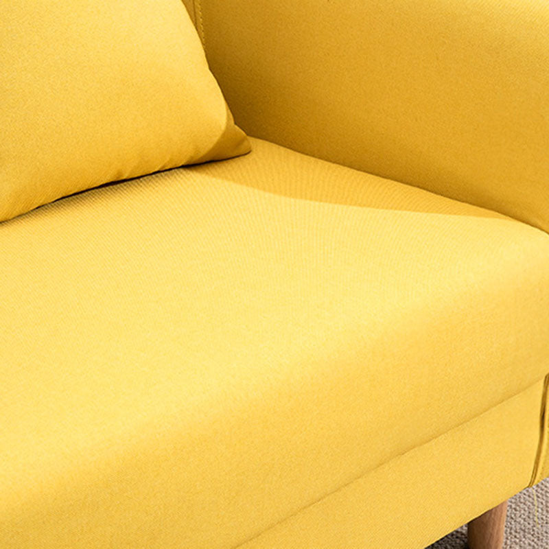 Contemporary Square Arm Standard Settee Couch with Pillows for 3 People