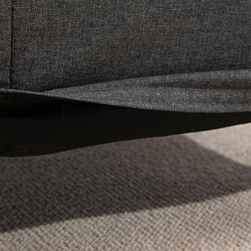 Contemporary Square Arm Standard Settee Couch with Pillows for 3 People