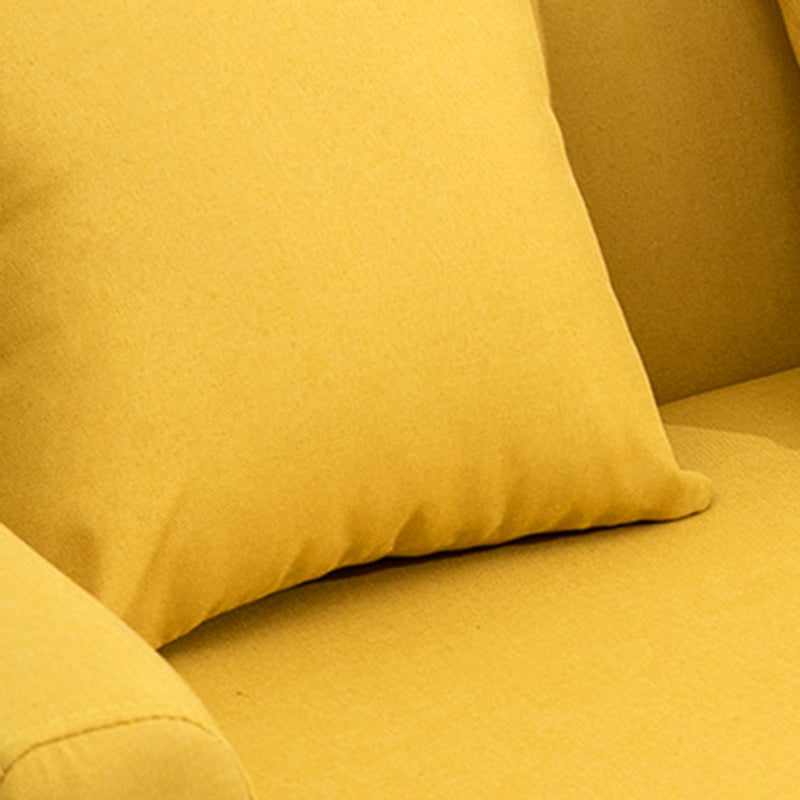 Contemporary Square Arm Standard Settee Couch with Pillows for 3 People