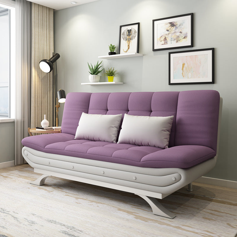 Linen Contemporary Sleeper with 2 Pillows Back for Living Room and Apartment