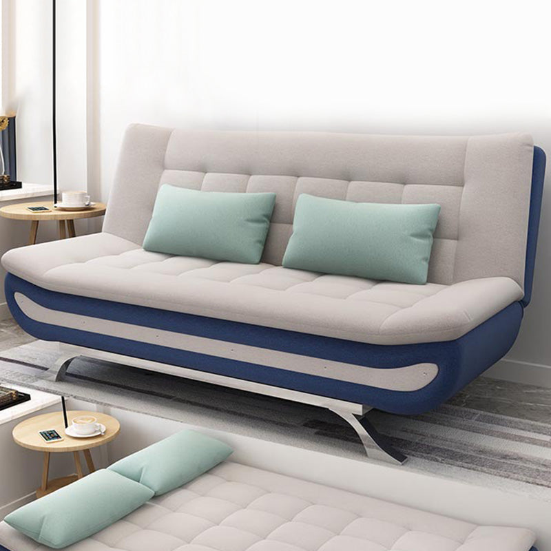 Linen Contemporary Sleeper with 2 Pillows Back for Living Room and Apartment