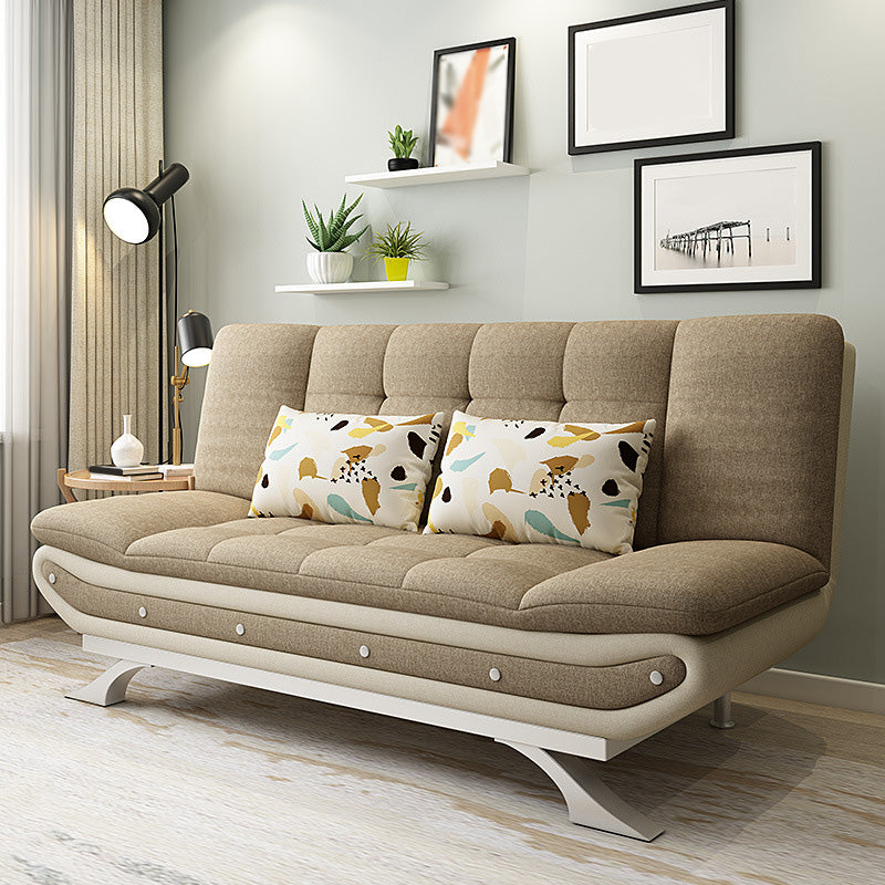 Linen Contemporary Sleeper with 2 Pillows Back for Living Room and Apartment