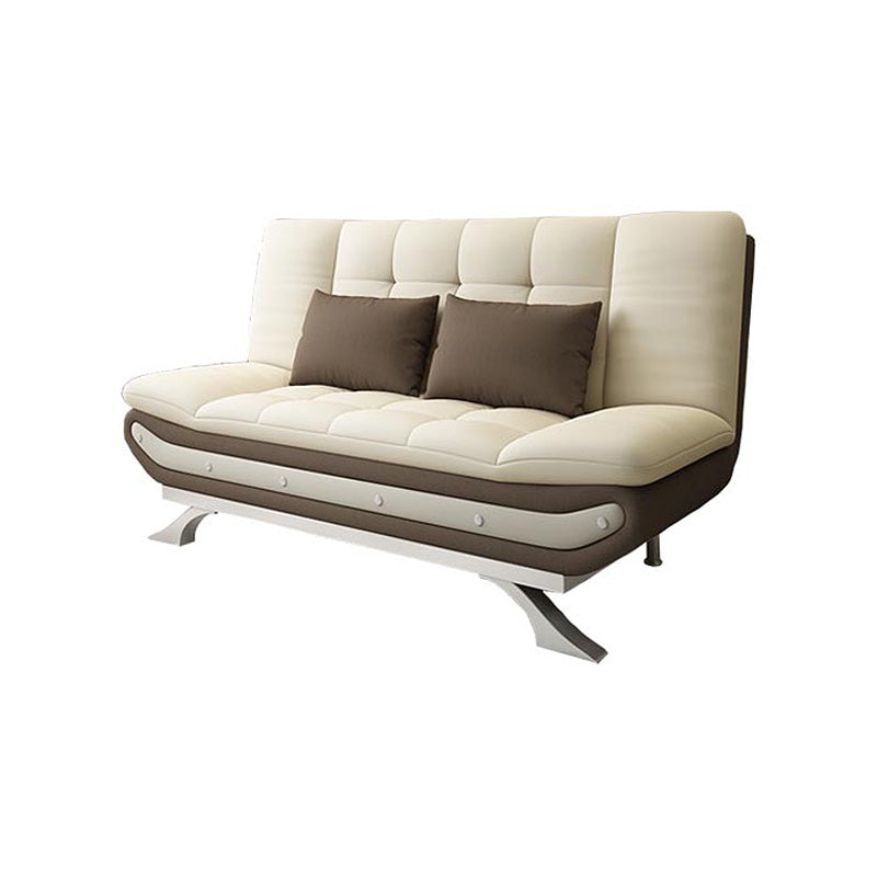 Linen Contemporary Sleeper with 2 Pillows Back for Living Room and Apartment