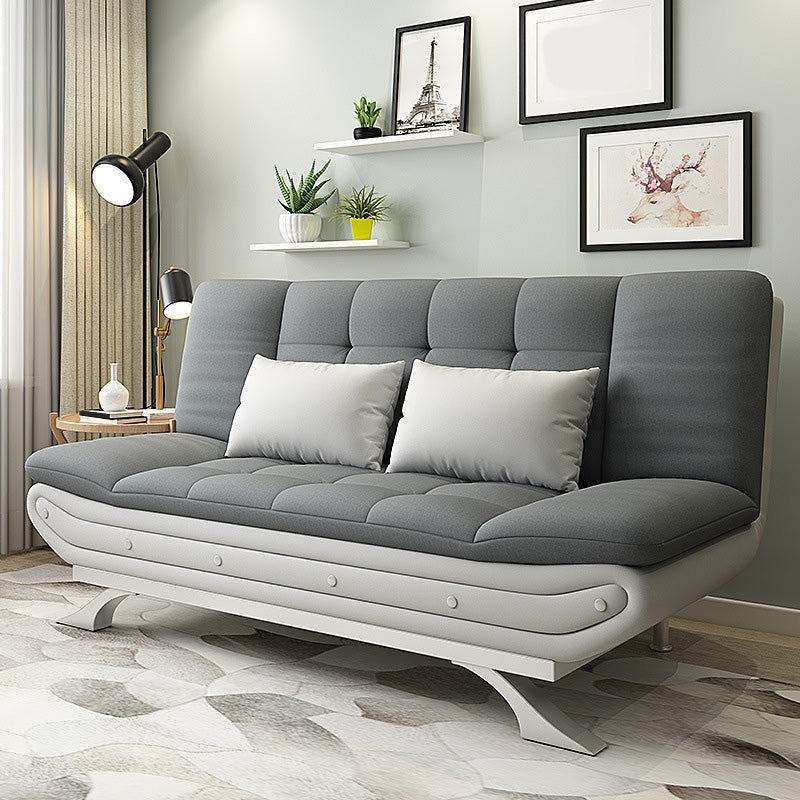 Linen Contemporary Sleeper with 2 Pillows Back for Living Room and Apartment